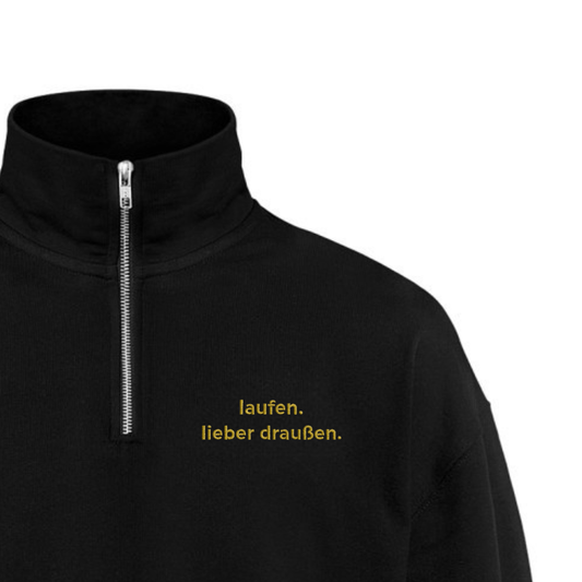 laufen. lieber draußen - Bio Premium Half-Zipper Sweatshirt Stick