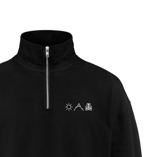 Sonne Berge Laufweste - Bio Premium Half-Zipper Sweatshirt Stick