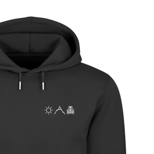 Sonne Berge Laufweste - Bio Premium Hoodie Stick