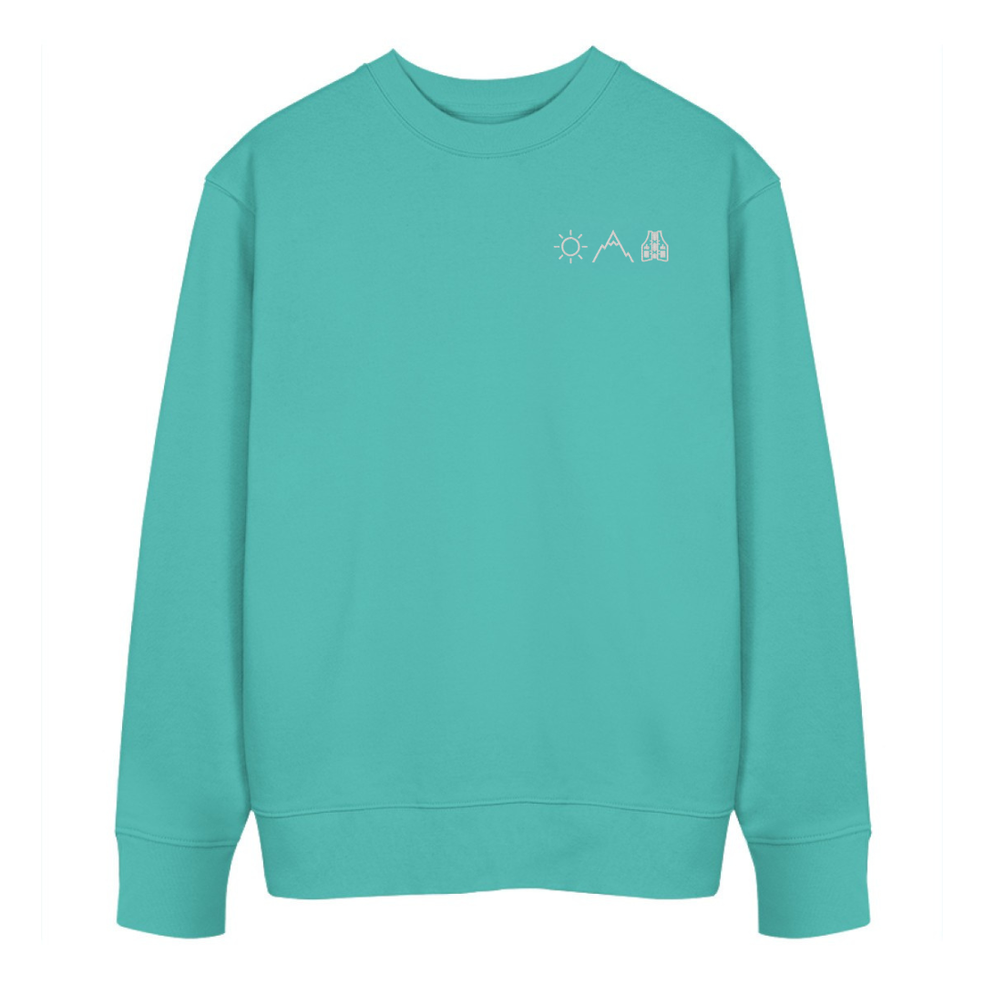 Sonne Berge Laufweste - Bio Premium Hoodie Stick