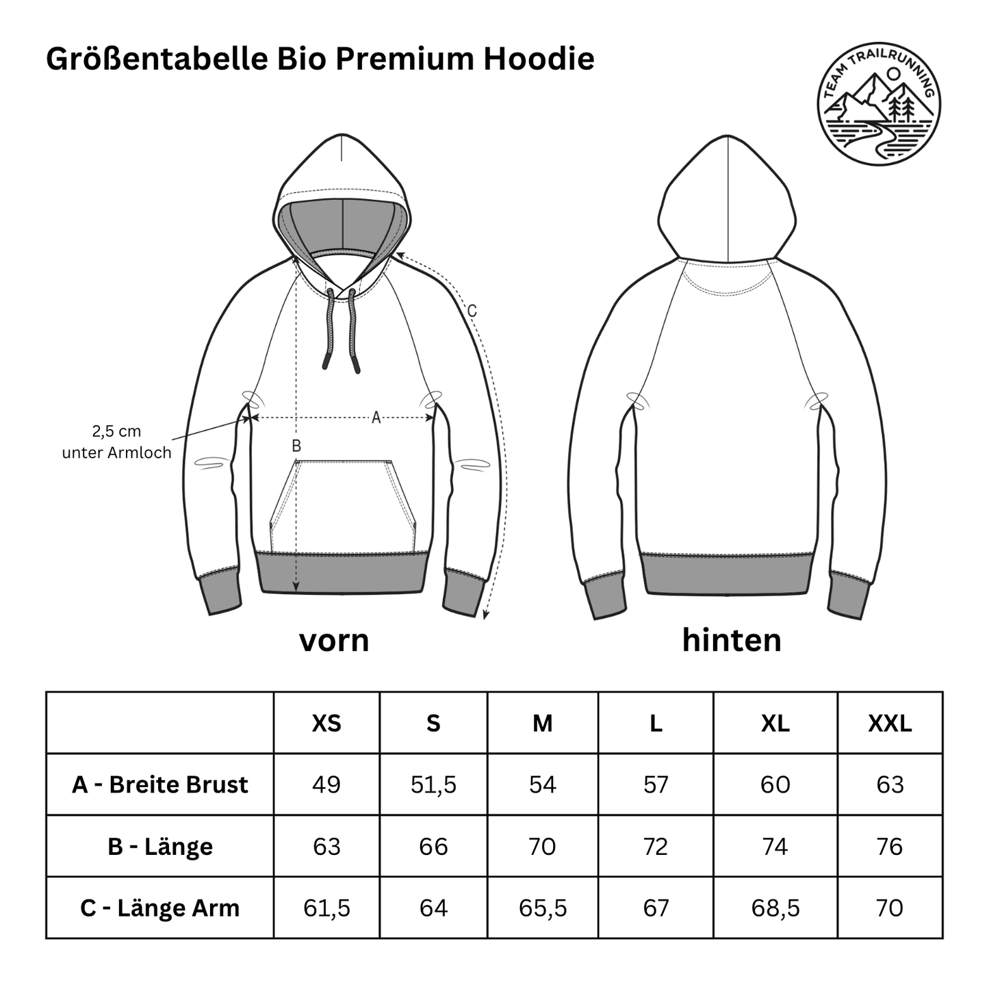 it's time to trailrun - Bio Premium Hoodie - Team Trailrunning