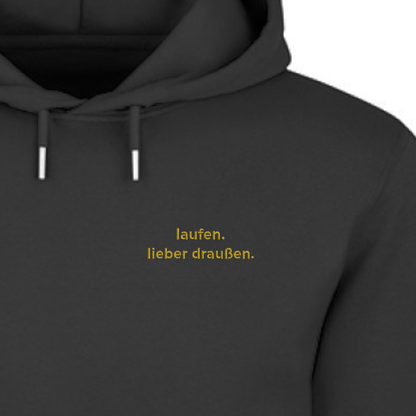 laufen. lieber draußen - Bio Premium Hoodie Stick