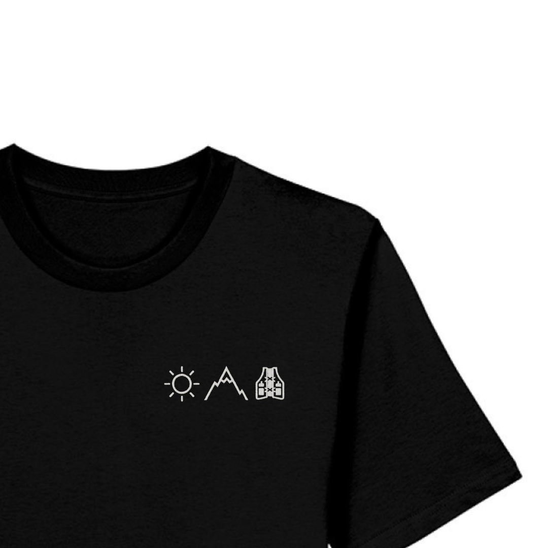 Sonne Berge Laufweste - Bio Premium T-Shirt Stick