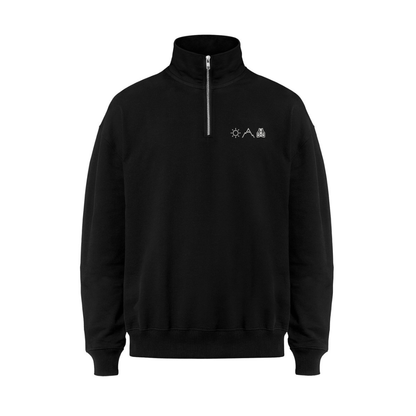 Sonne Berge Laufweste - Bio Premium Half-Zipper Sweatshirt Stick
