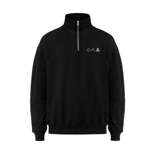 Sonne Berge Laufweste - Bio Premium Half-Zipper Sweatshirt Stick