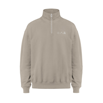 Sonne Berge Laufweste - Bio Premium Half-Zipper Sweatshirt Stick