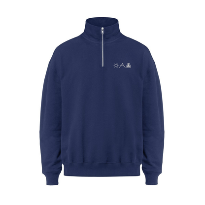Sonne Berge Laufweste - Bio Premium Half-Zipper Sweatshirt Stick