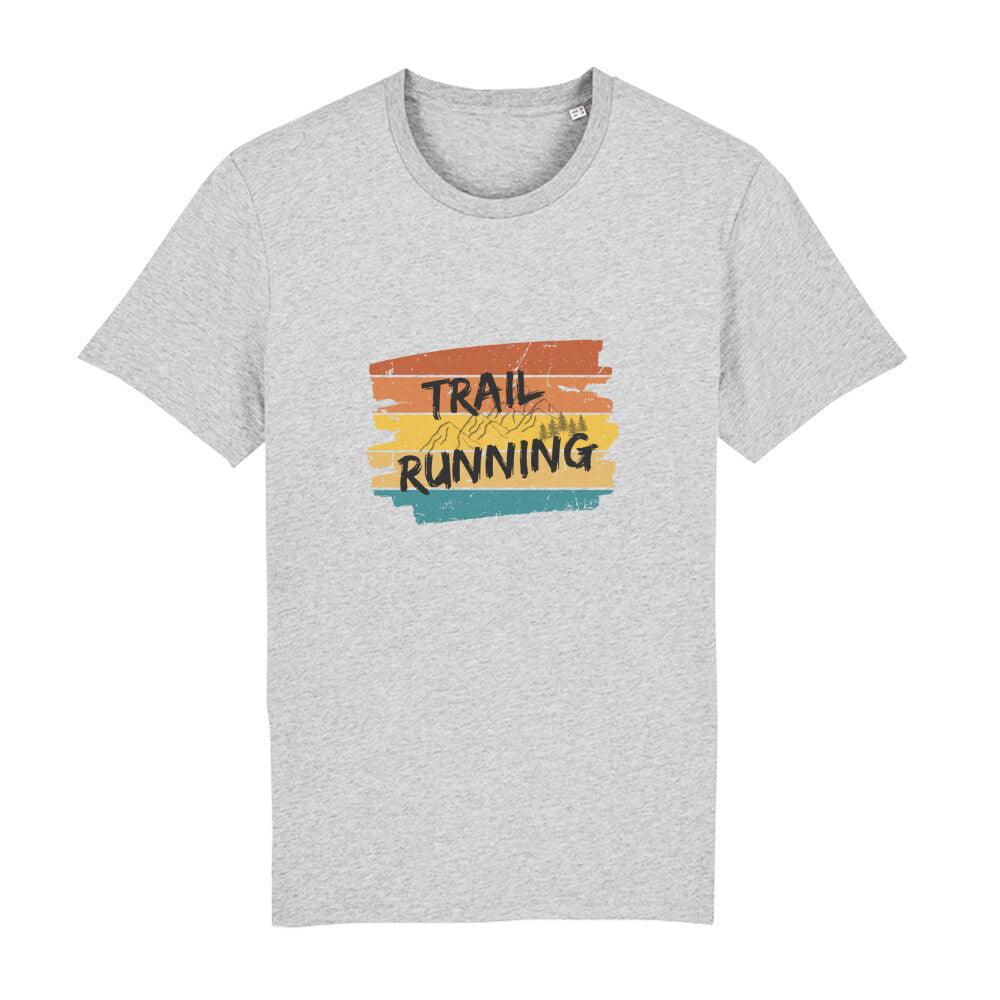 Outlet: Trailrunning Retro Stripes - Bio Premium T-Shirt, grau, Gr. M