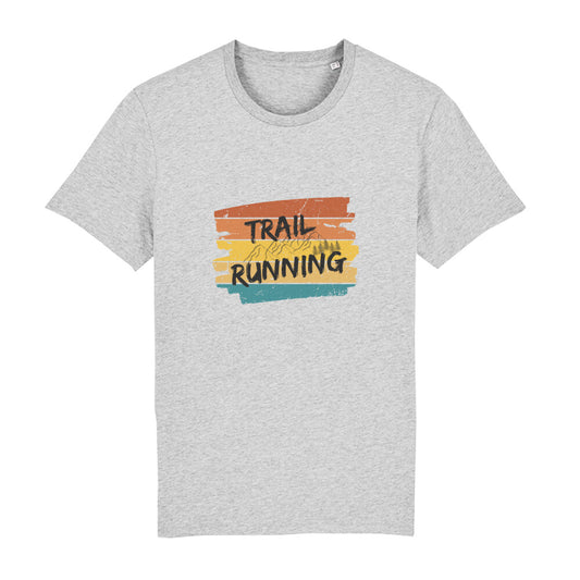 Outlet: Trailrunning Retro Stripes - Bio Premium T-Shirt, grau, Gr. M