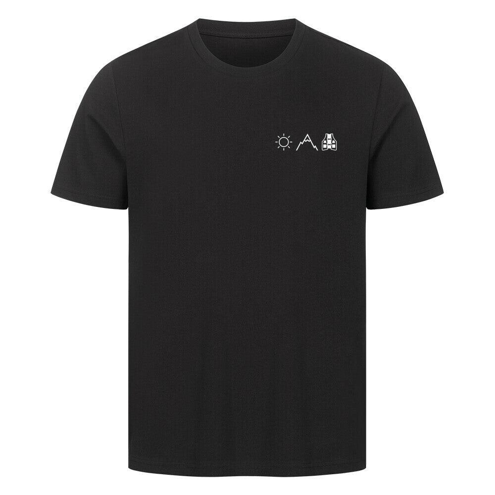 Outlet: Sonne Berge Laufweste - Bio Premium Shirt, Gr. S, schwarz