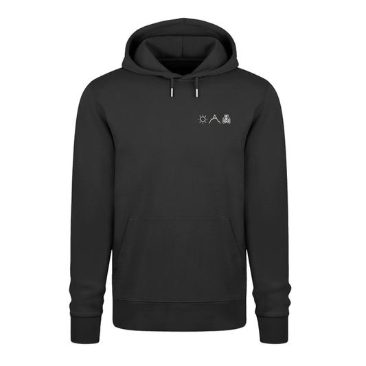 Sonne Berge Laufweste - Bio Premium Hoodie Stick