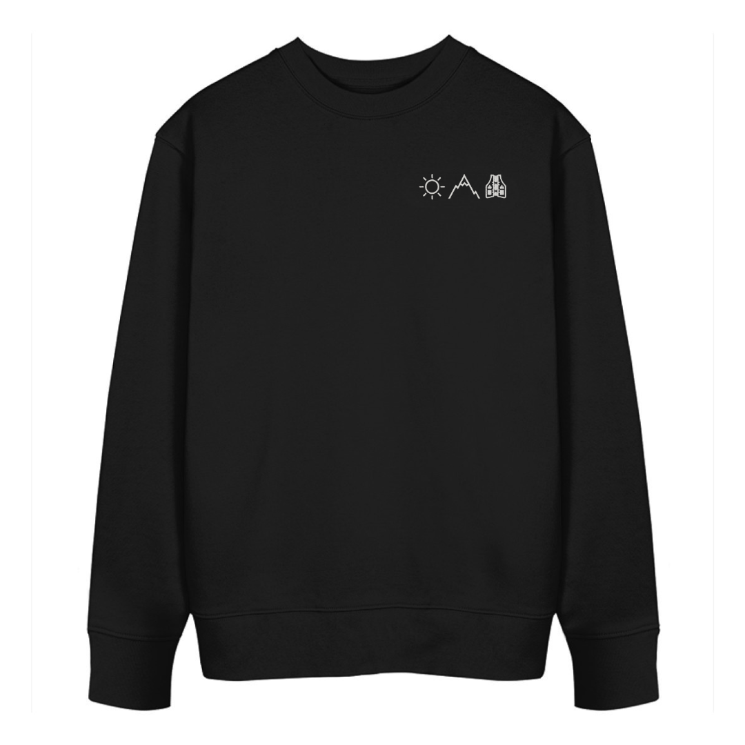 Sonne Berge Laufweste - Bio Premium Hoodie Stick