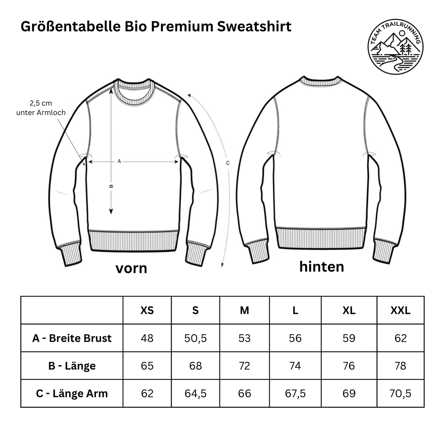 Team Trailrunning ist Leidenschaft - Bio Premium Sweatshirt - Team Trailrunning