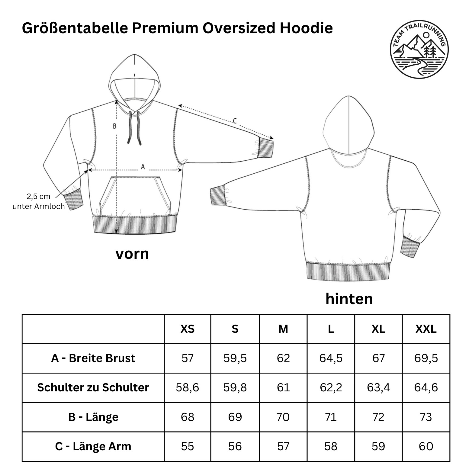 TRLRUN Heart - Bio Premium Oversized Hoodie - Team Trailrunning