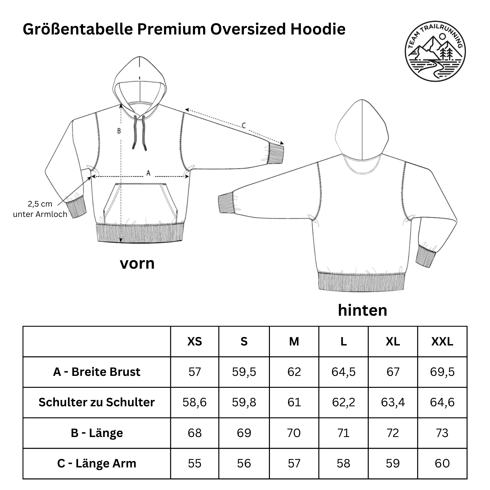 Smile Me Trailrunning - Bio Premium Oversized Hoodie - Team Trailrunning