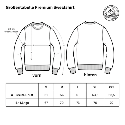 Sonne Berge Laufweste - Bio Premium Sweatshirt - Team Trailrunning