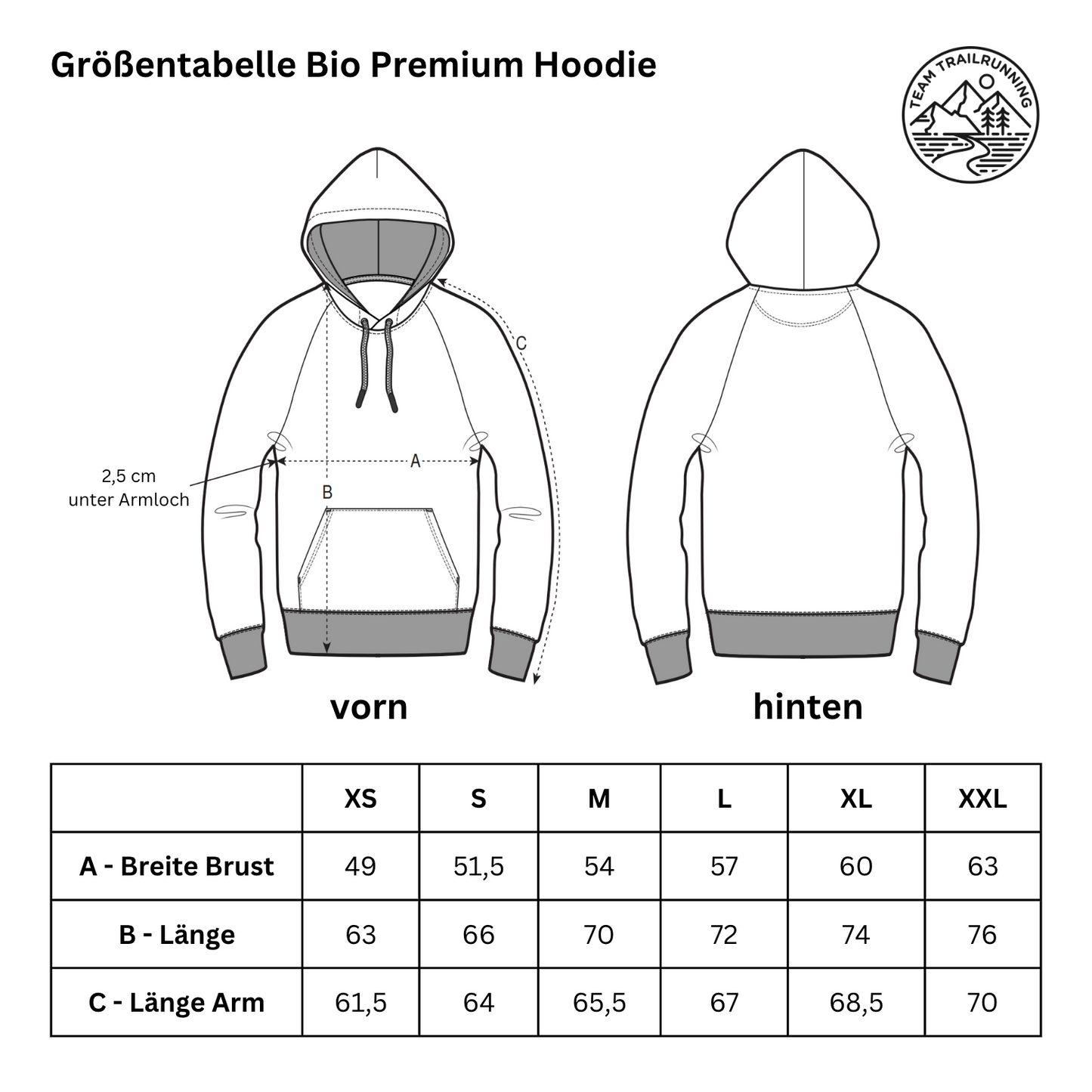 Trail Running Cross - Bio Premium Hoodie - Team Trailrunning