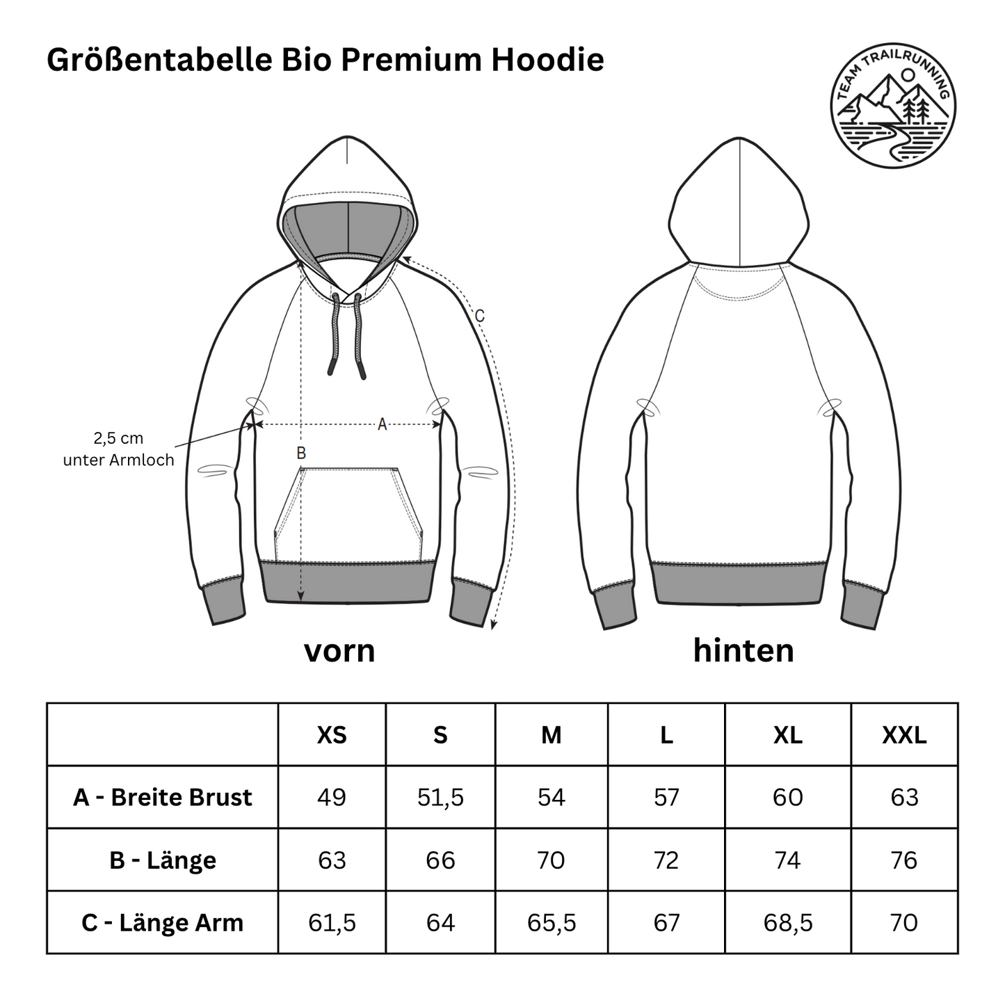 Sonne Berge Laufweste - Bio Premium Hoodie