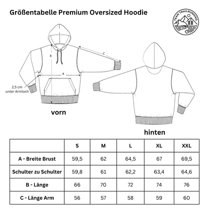 Happy Trailrunning - Bio Premium Oversized Hoodie (mit Taschendruck) - Team Trailrunning