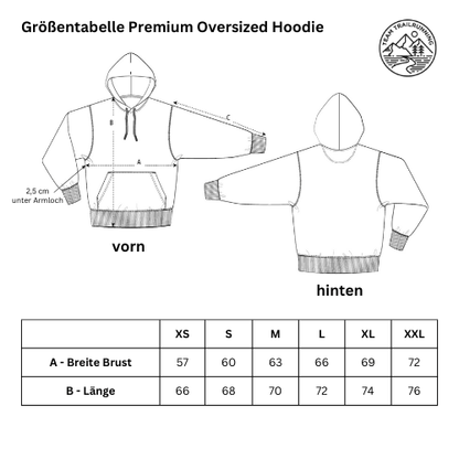 it's time to trailrun - Bio Premium Oversized Hoodie - Team Trailrunning