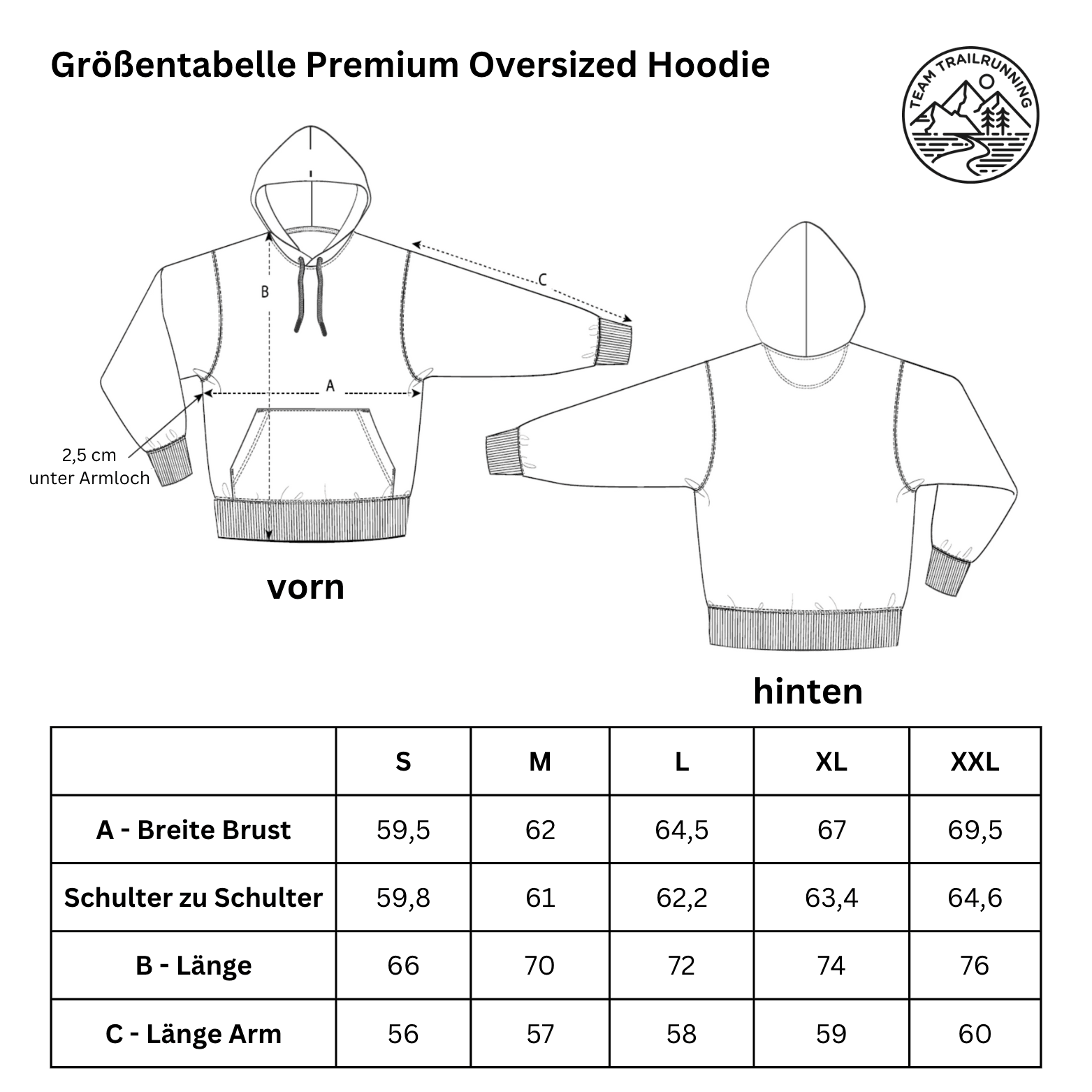 TRLRUN Herbst - Bio Oversized Hoodie - Team Trailrunning