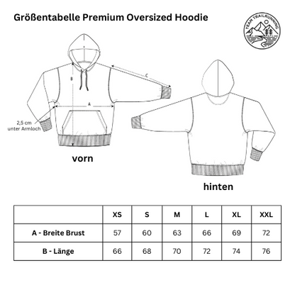 wild and free like the goat - Bio Premium Oversized Hoodie - Team Trailrunning