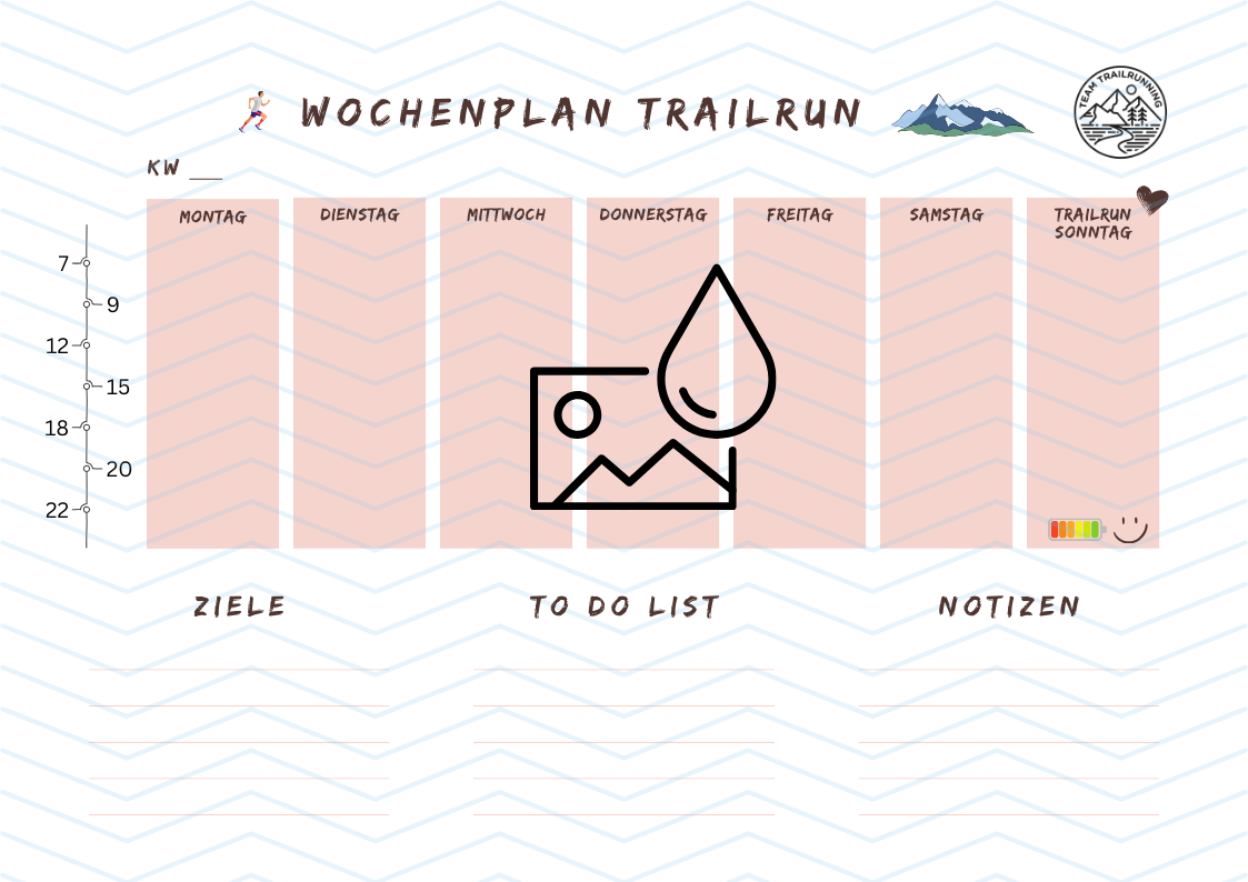 Wochenplaner Motivation Vorlage - Team Trailrunning