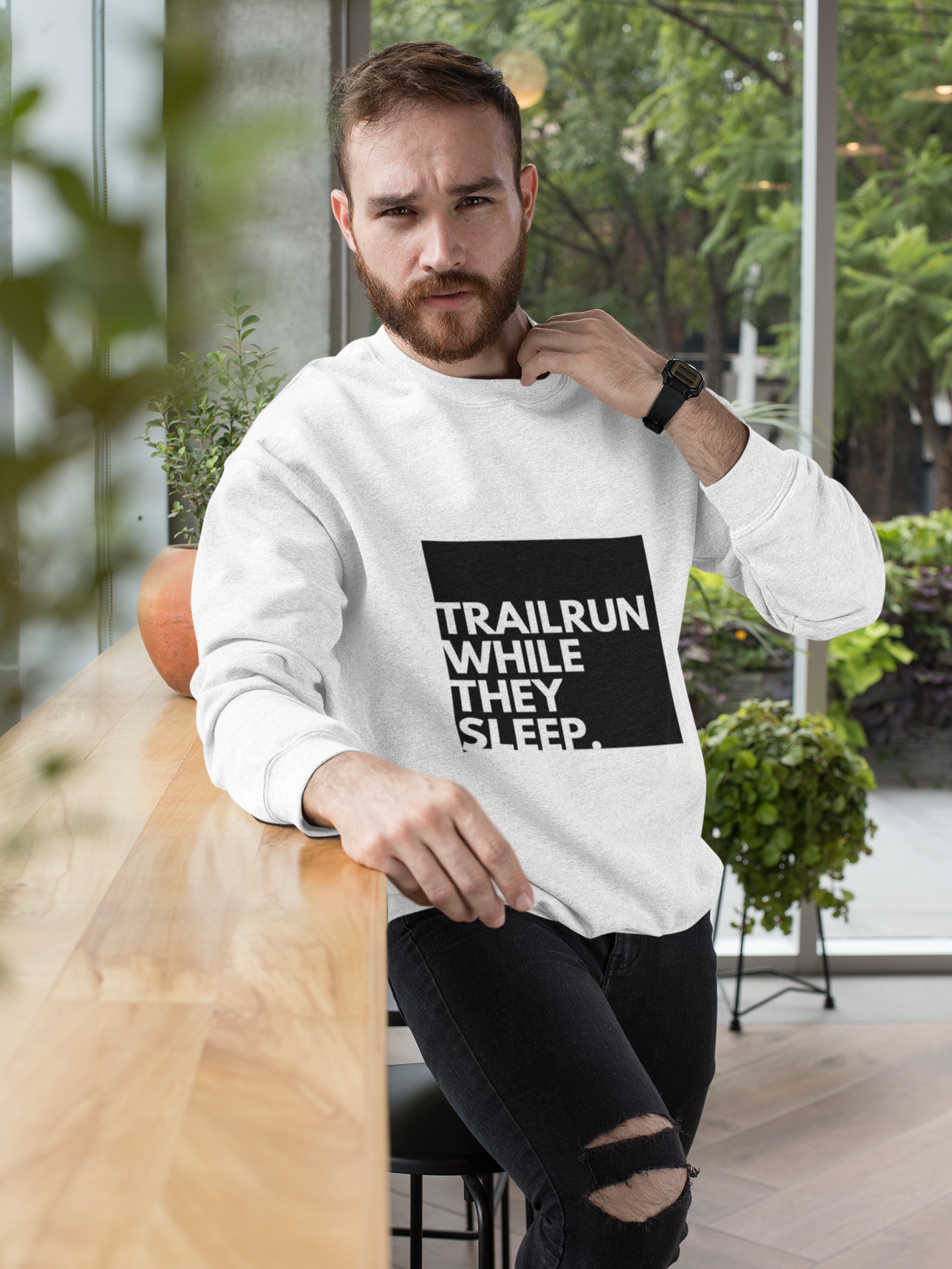 Trailrun while they sleep - Bio Premium Sweatshirt
