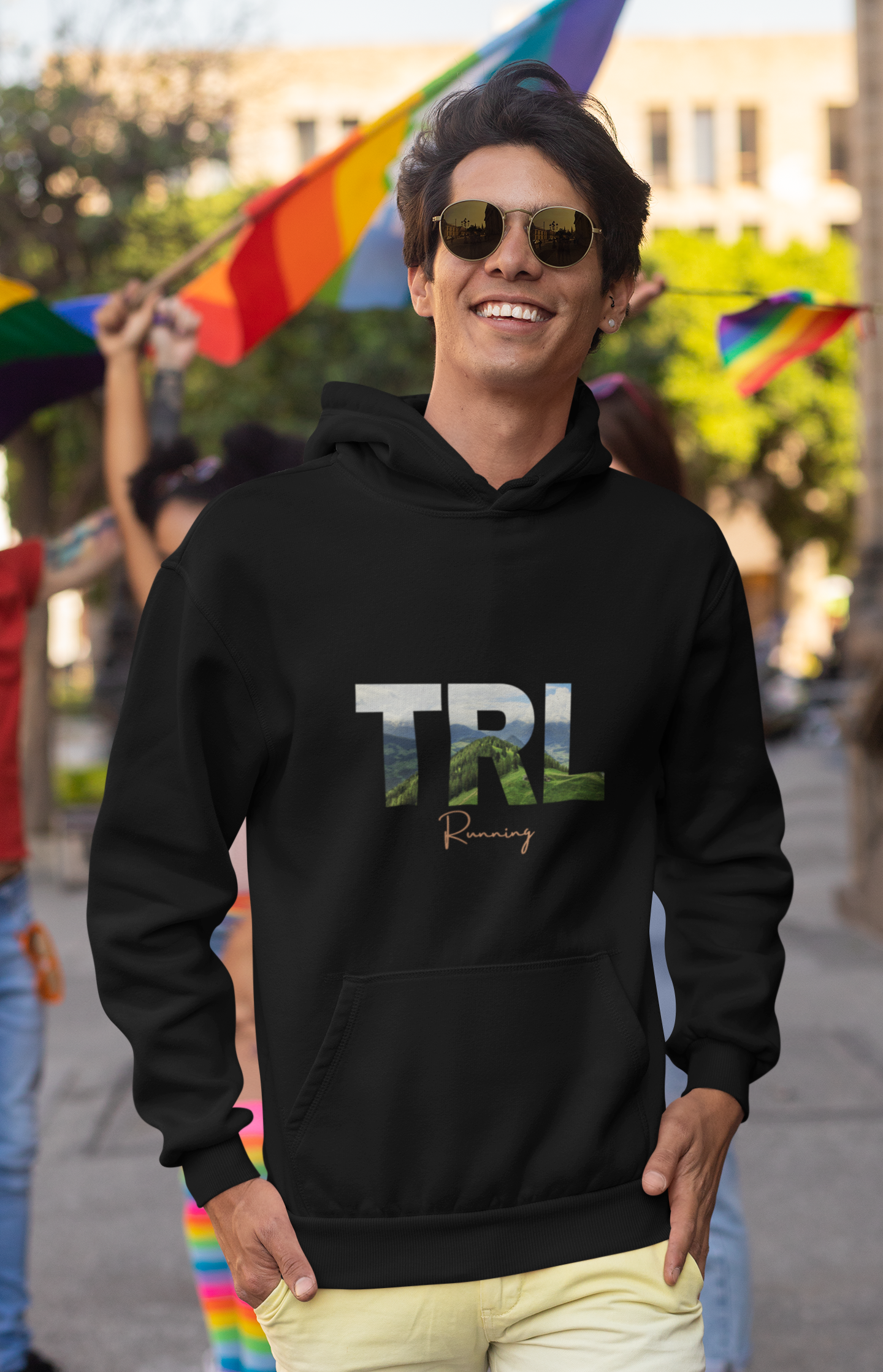 TRL running cut out letters - Bio Premium Sweatshirt