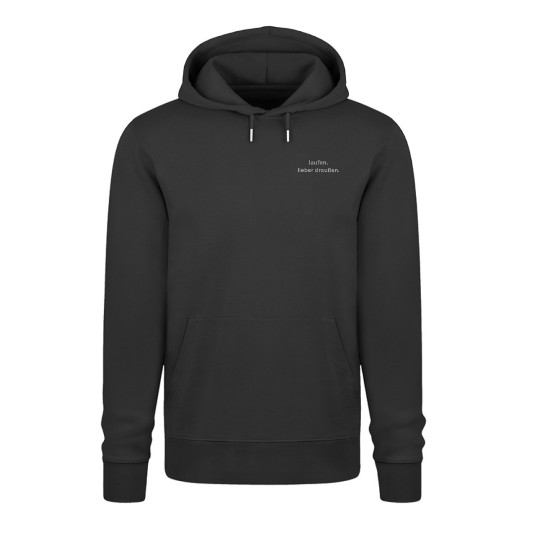 laufen. lieber draußen. - Bio Premium Hoodie Stick