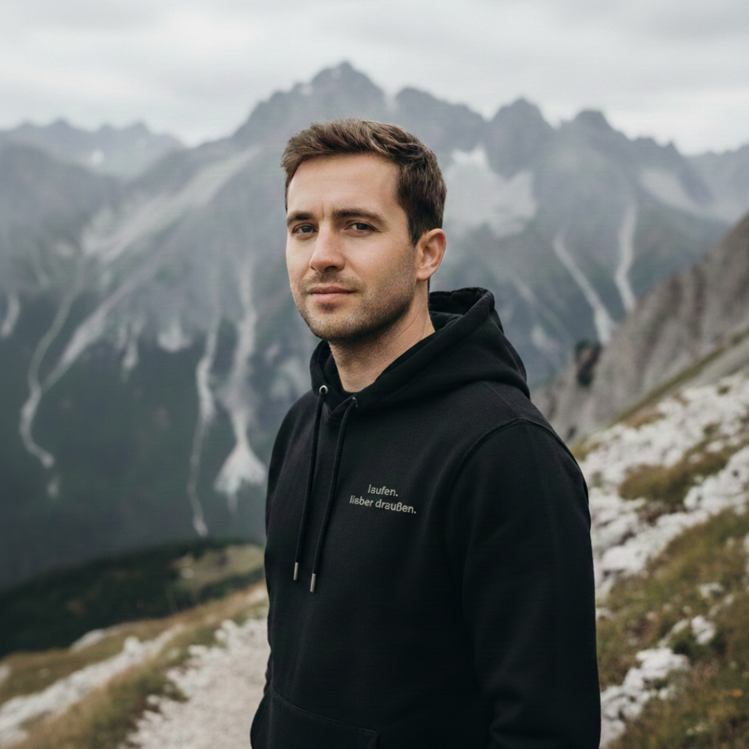 laufen. lieber draußen. - Bio Premium Hoodie Stick
