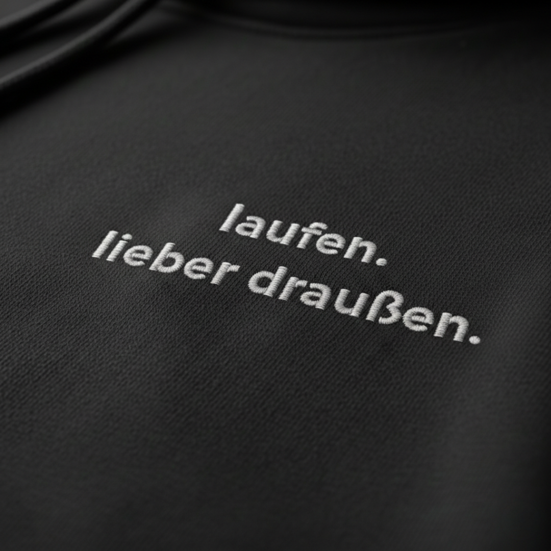 laufen. lieber draußen. - Bio Premium Hoodie Stick
