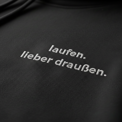 laufen. lieber draußen. - Bio Premium Hoodie Stick