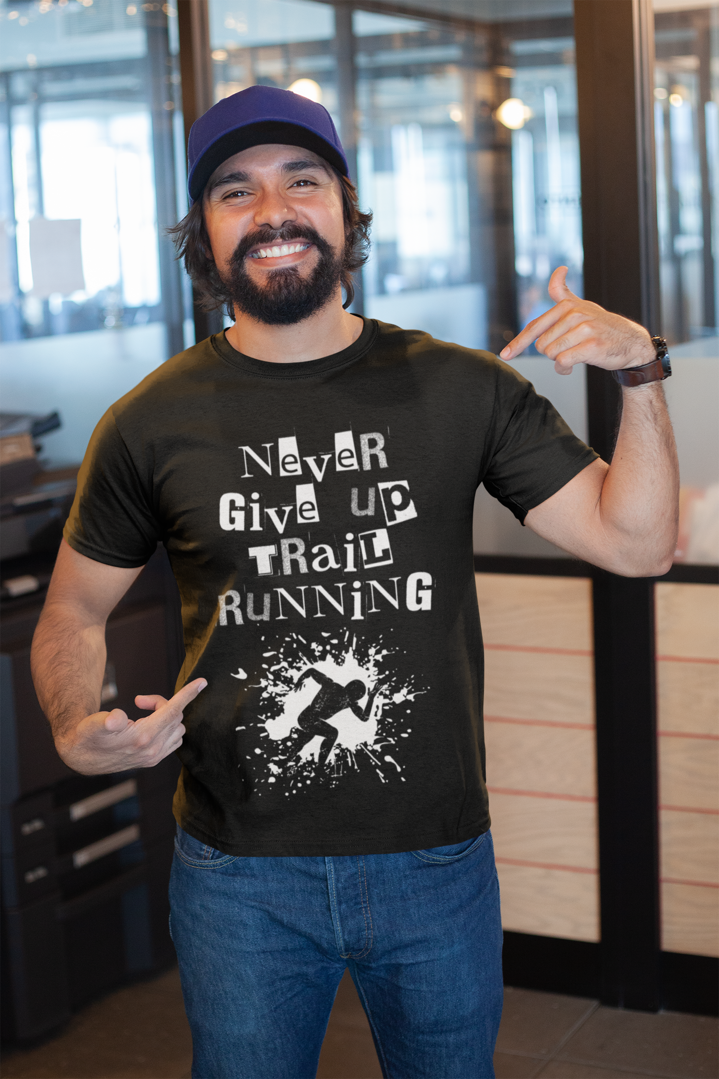Never give up Trailrunning - Bio Premium T-Shirt