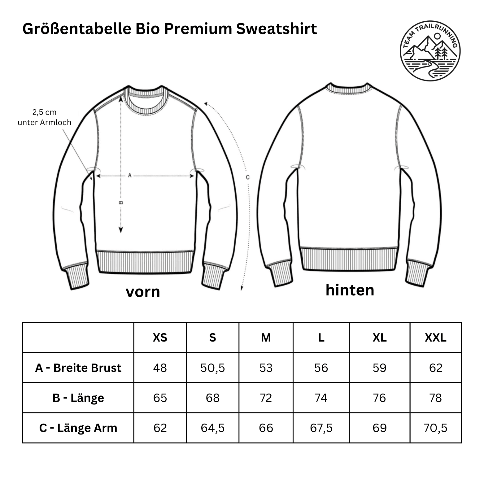 red flag Gebirgstrail - Bio Premium Sweatshirt - Team Trailrunning