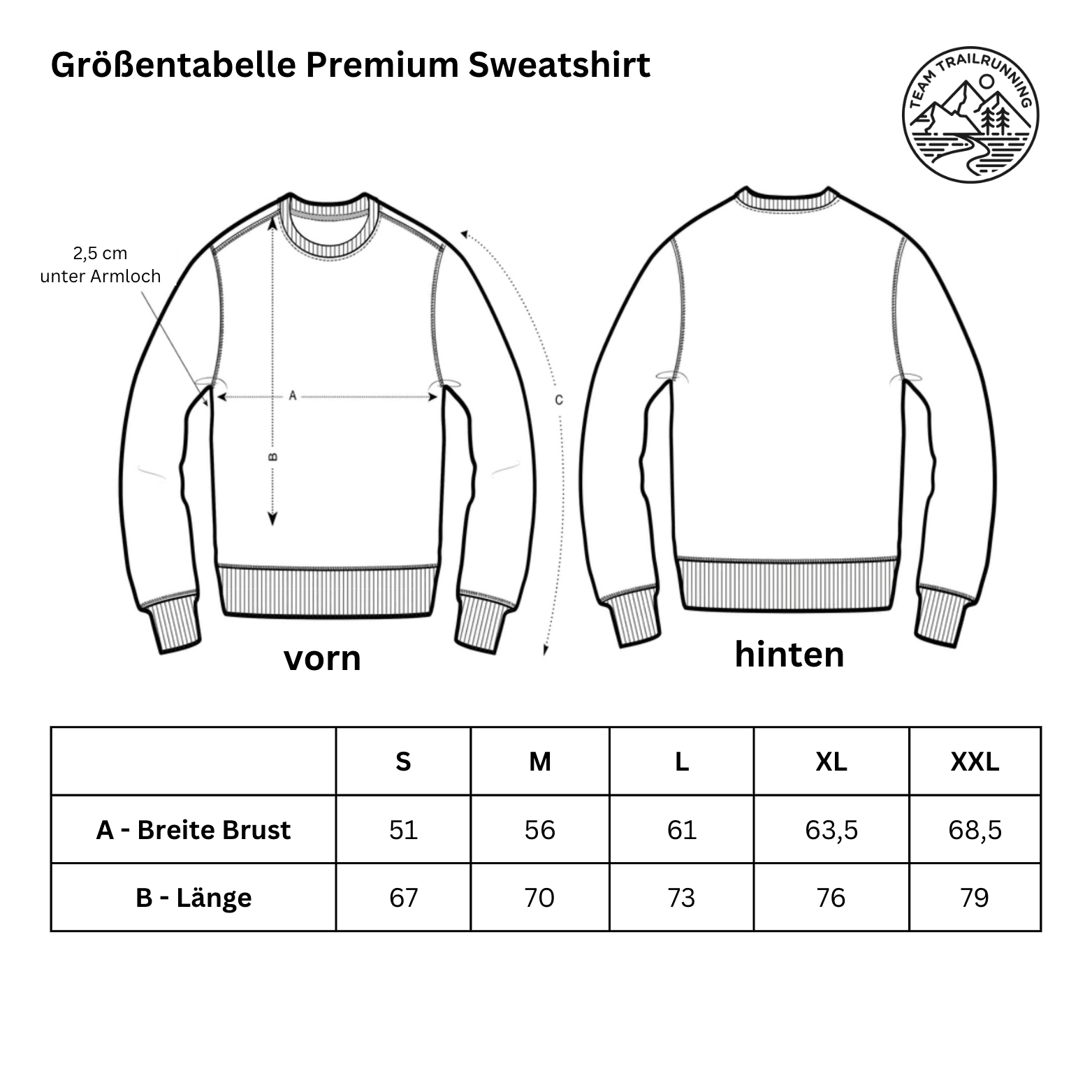 Mointainview - Bio Premium Sweatshirt - Team Trailrunning