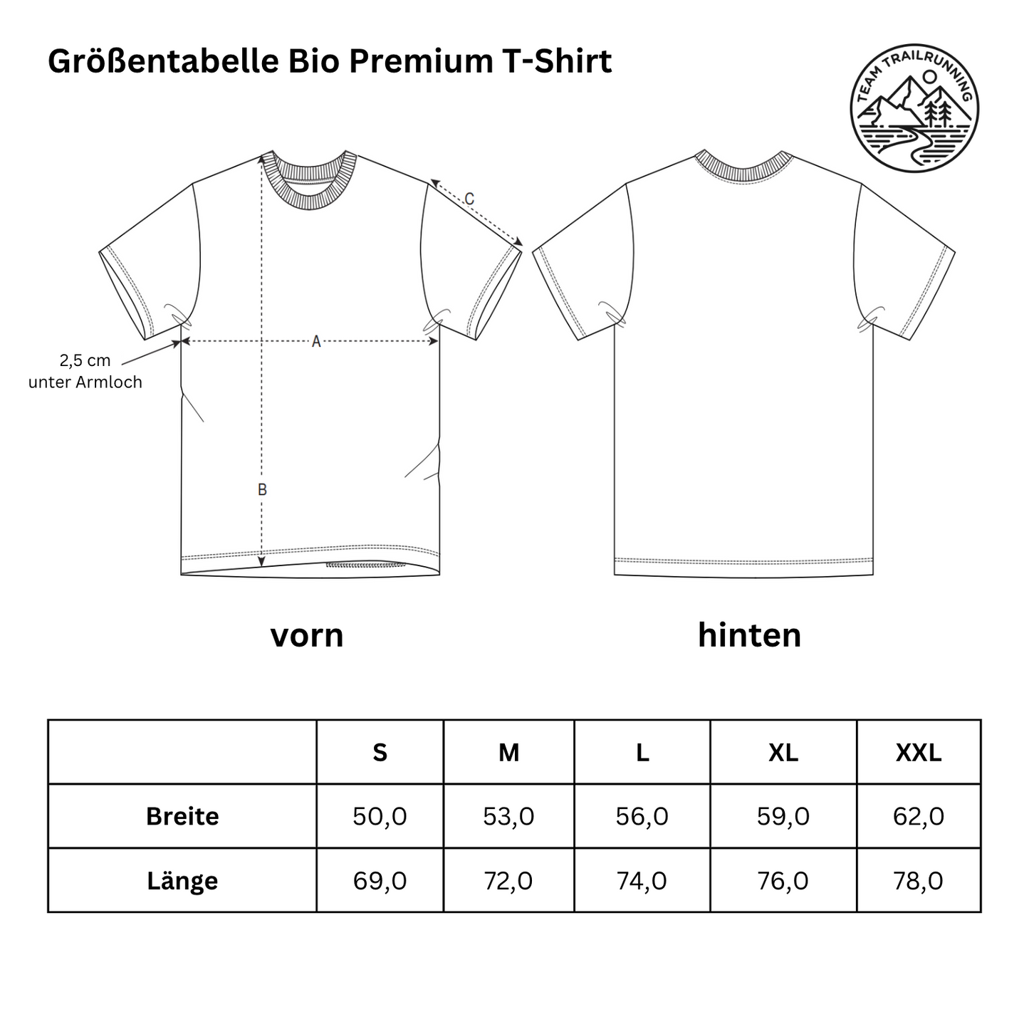 TRAILRUNNING Black&White - Bio Premium T-Shirt