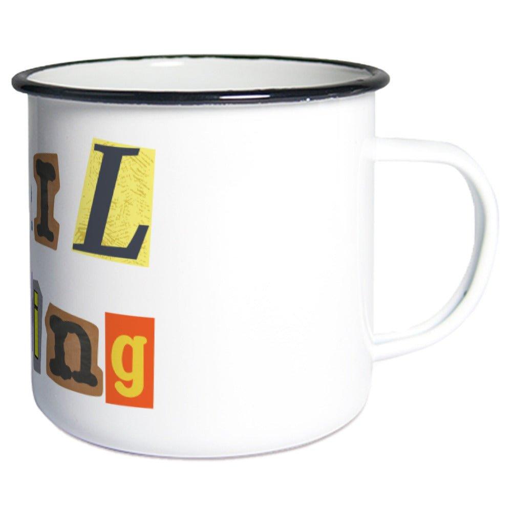 Cutout Letters - Emaille Tasse - Team Trailrunning