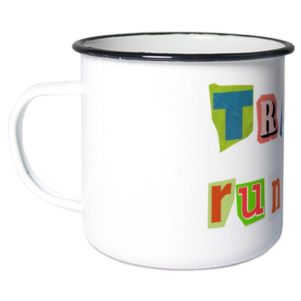 Cutout Letters - Emaille Tasse - Team Trailrunning