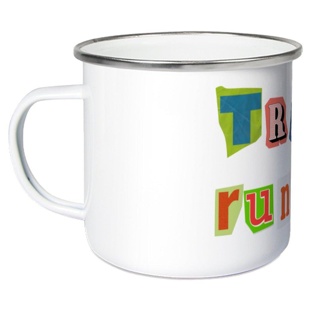 Cutout Letters - Emaille Tasse - Team Trailrunning